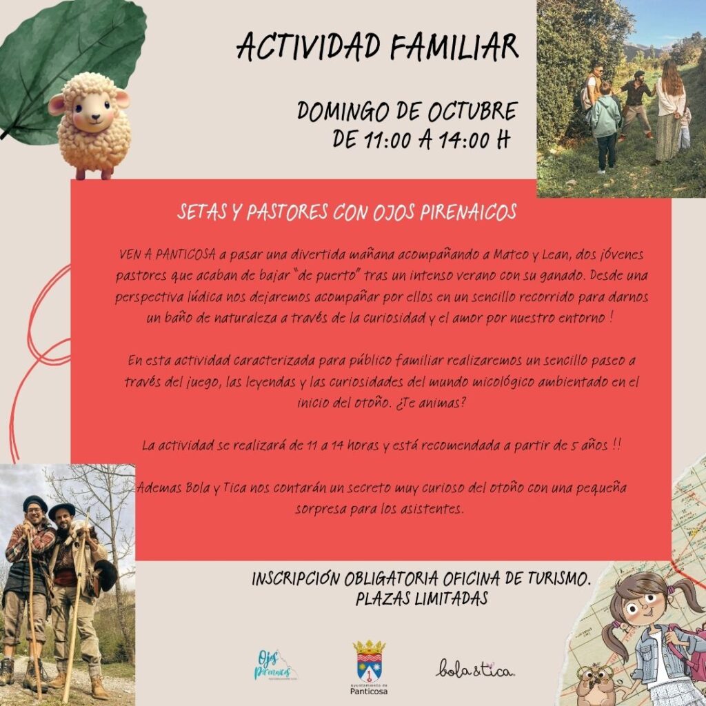 Los días 4 y 5 de octubre de 2025, Panticosa acoge la XIII edición de las Jornadas Micológicas, 
